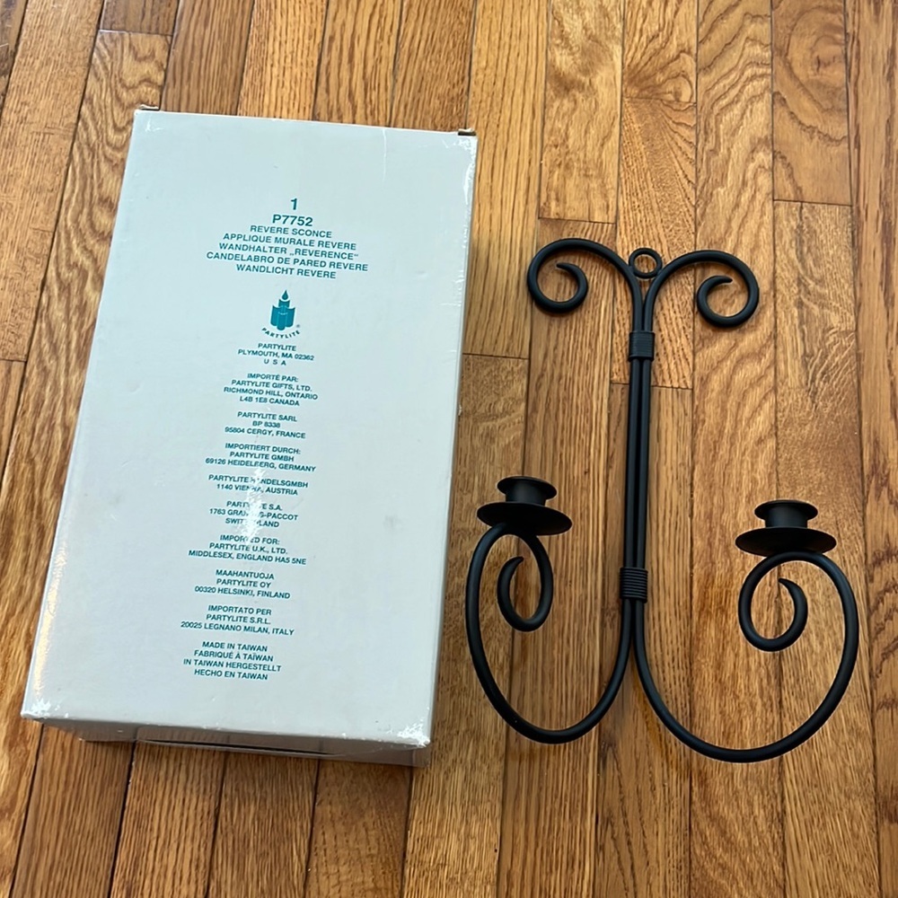 Partylite Revere Sconce P7752 Candle Home‎ Decor Wall Hanging 14" wrought iron